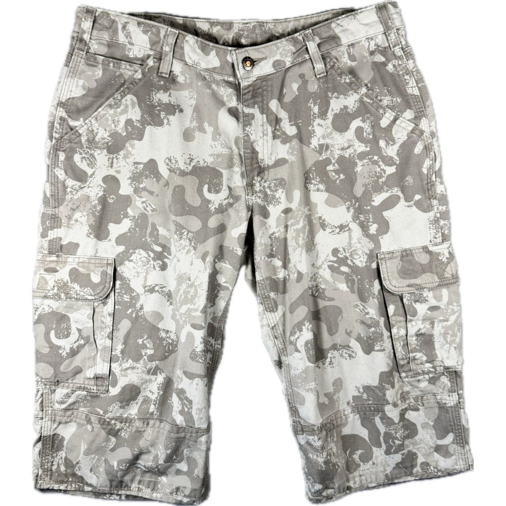 Carhartt Women's Size 10 Tan Gray Camo Cargo Shorts Utility Workwear